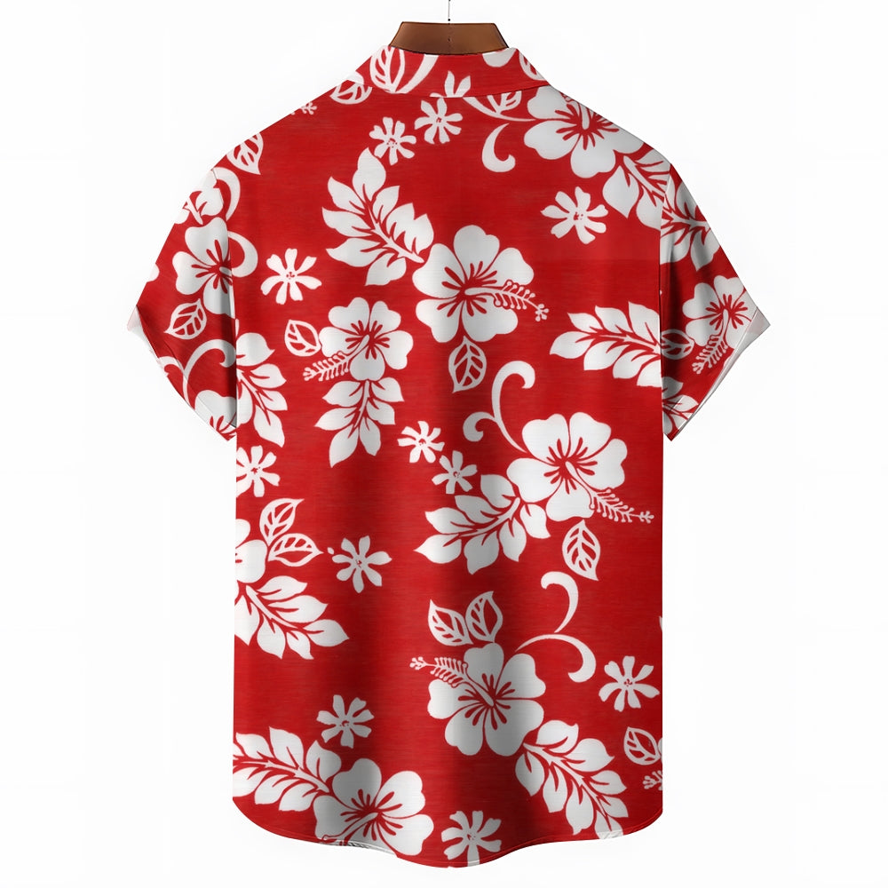 Hawaiian Flower Multicolor Casual Oversized Short Sleeve Shirt 2408000576