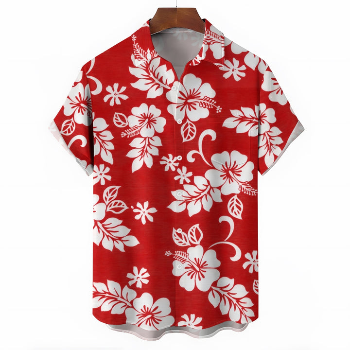 Hawaiian Flower Multicolor Casual Oversized Short Sleeve Shirt 2408000576