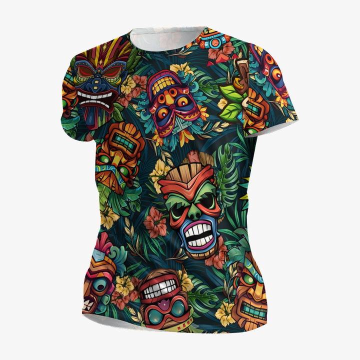 Men's Round Neck Tiki Art Casual T-Shirt 2312000407