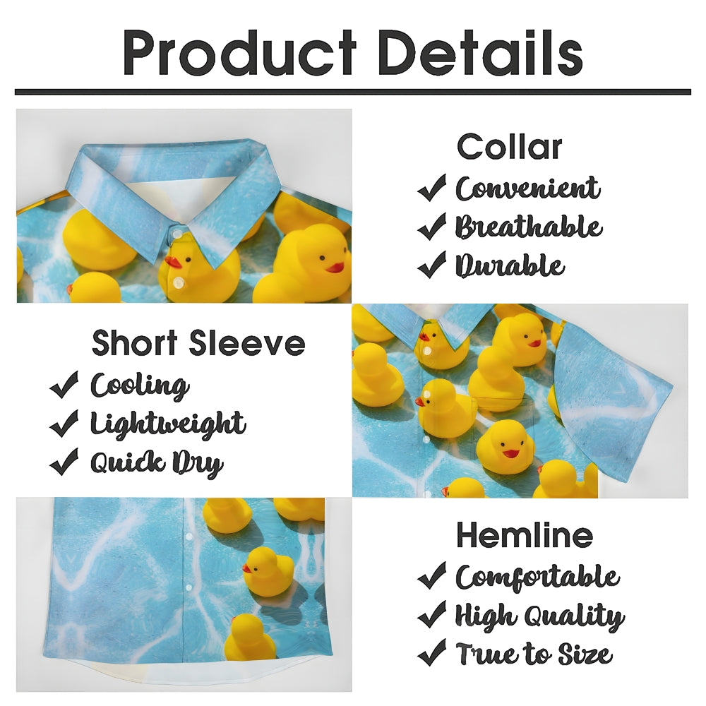 Rubber Duck Print Casual Short Sleeve Shirt 2403000186