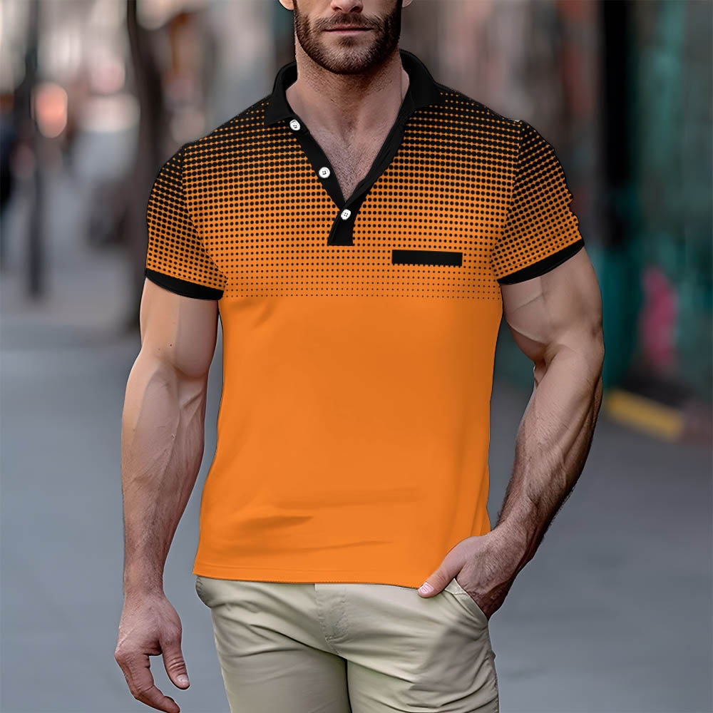 Men's Fashionable Gradient Polo Shirts 2408000112