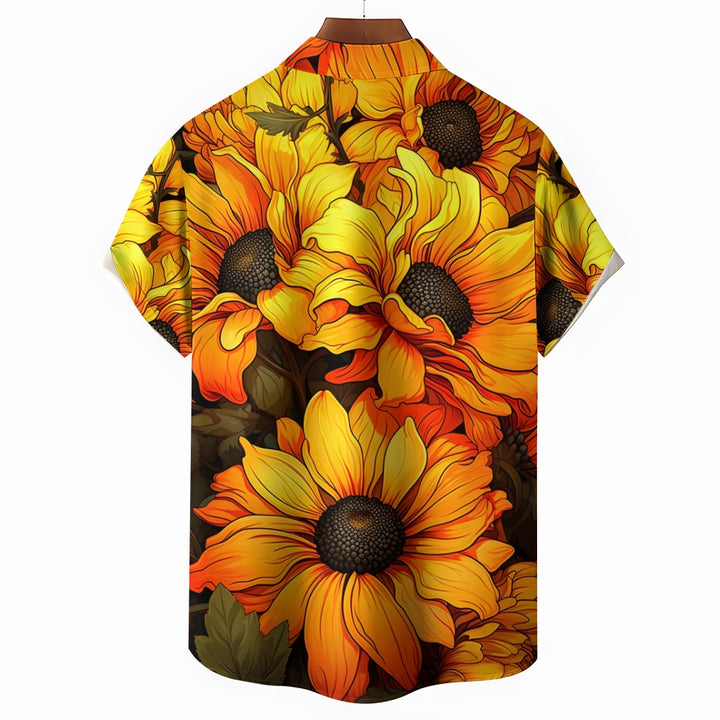 Men's Sunflower Casual Short Sleeve Shirt 2404000379