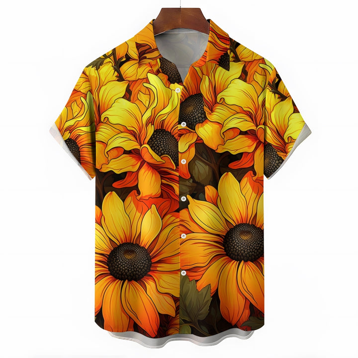 Men's Sunflower Casual Short Sleeve Shirt 2404000379