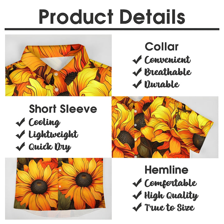 Men's Sunflower Casual Short Sleeve Shirt 2404000379