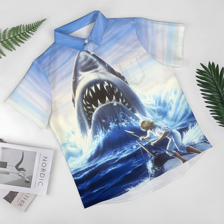 Men's Shark  Short Sleeve Shirt 2404001797