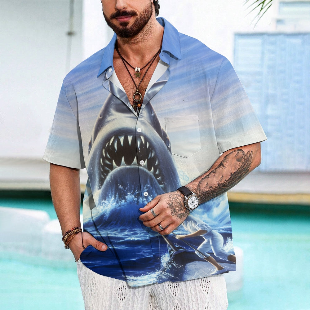 Men's Shark  Short Sleeve Shirt 2404001797