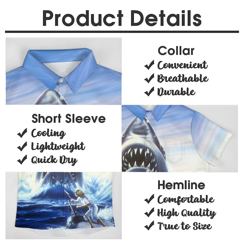 Men's Shark  Short Sleeve Shirt 2404001797