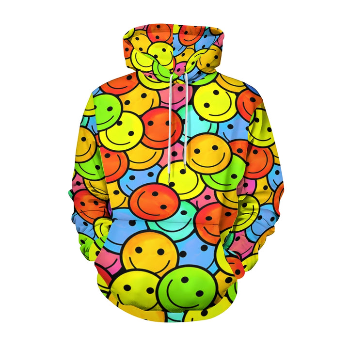 Unisex Hooded Cartoon Smile Print Sweatshirt 2402000180