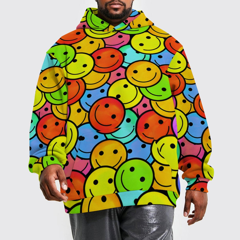 Unisex Hooded Cartoon Smile Print Sweatshirt 2402000180