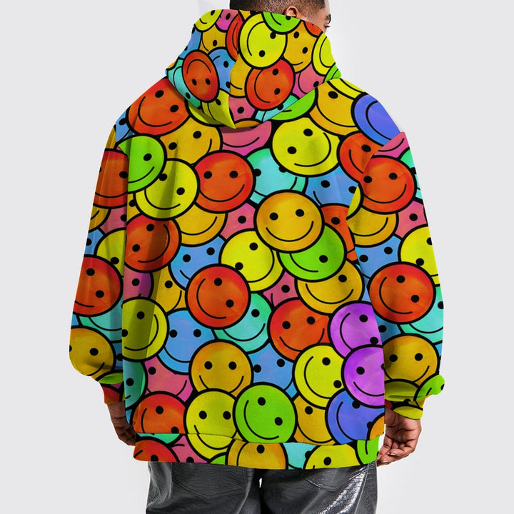 Unisex Hooded Cartoon Smile Print Sweatshirt 2402000180