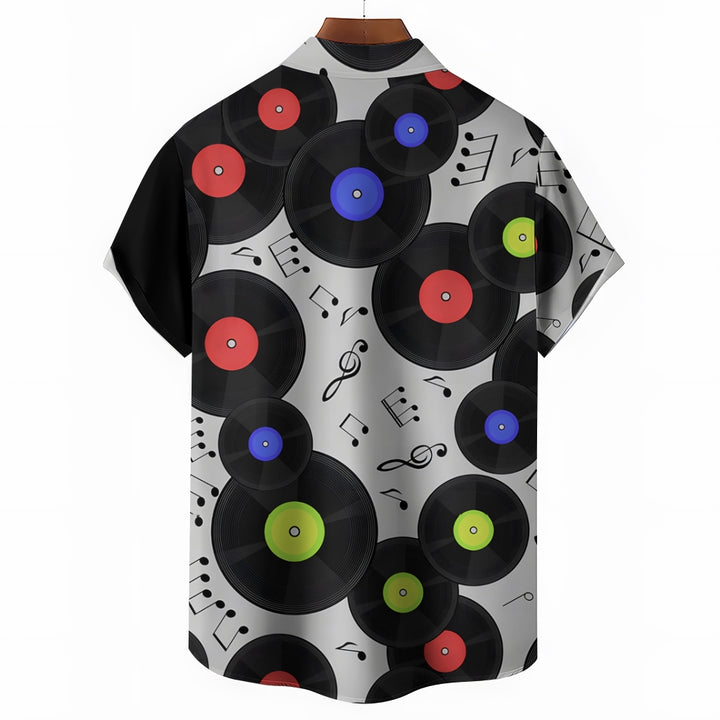 Men's Music Festival Print Short Sleeve Shirt 2408001581