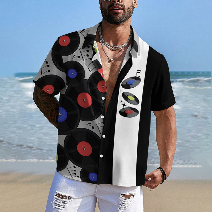 Men's Music Festival Print Short Sleeve Shirt 2408001581