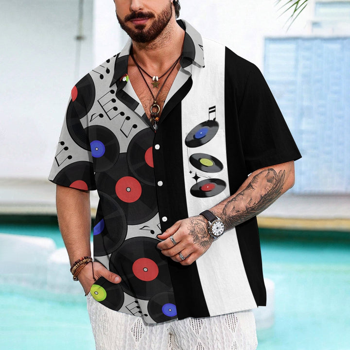 Men's Music Festival Print Short Sleeve Shirt 2408001581