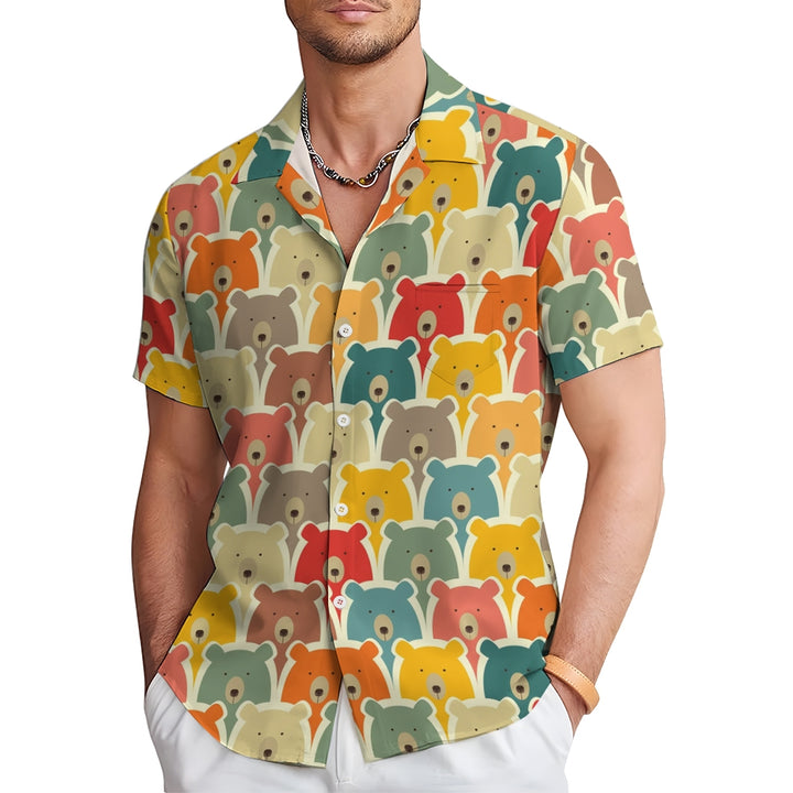 Men's Bear Print Resort Shirt 2310000615