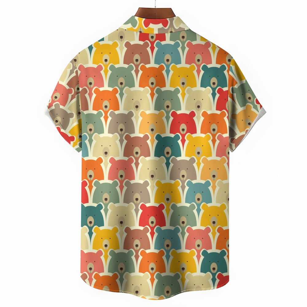 Men's Bear Print Resort Shirt 2310000615