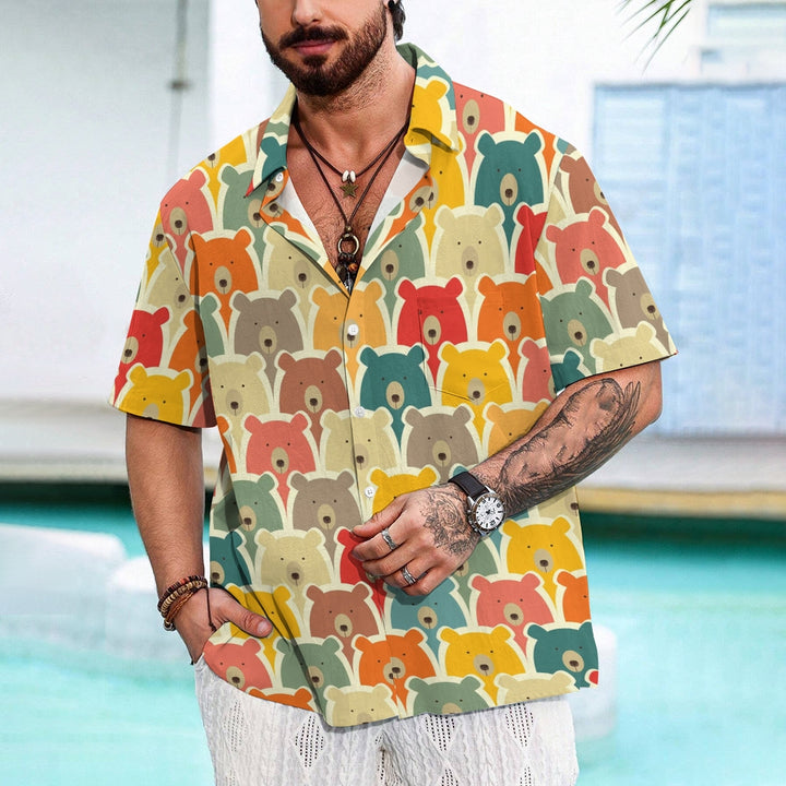 Men's Bear Print Resort Shirt 2310000615