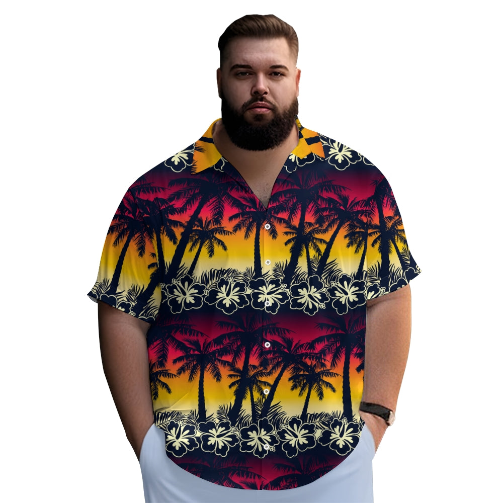 Men's Hawaiian Coconut Palm Casual Short Sleeve Shirt 2311000630