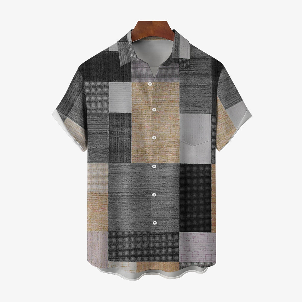 Men's Vintage Medieval Geometric Casual Short Sleeve Shirt 2311000010