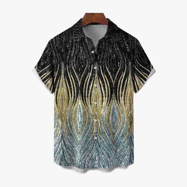 Men's Optical Illusion Silver Gold Outdoor Street Shirt 2408002082