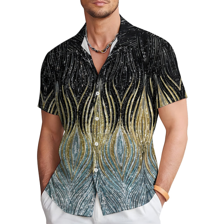 Men's Optical Illusion Silver Gold Outdoor Street Shirt 2408002082