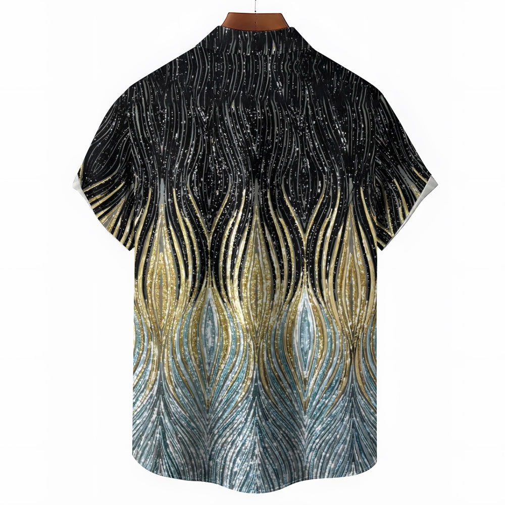 Men's Optical Illusion Silver Gold Outdoor Street Shirt 2408002082