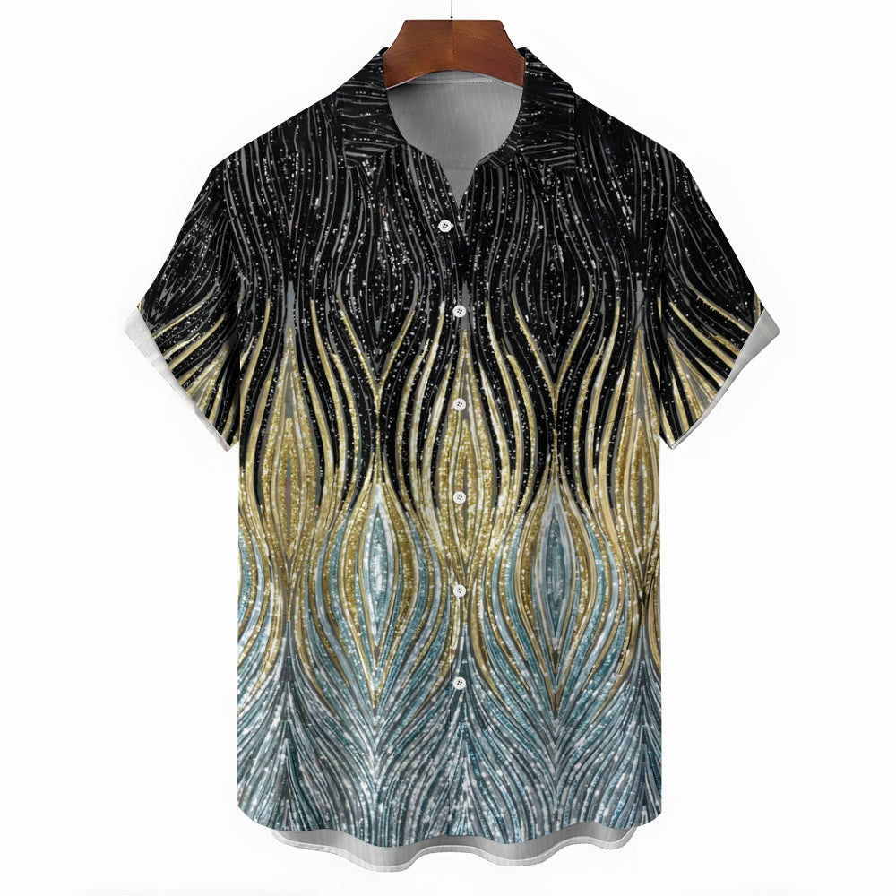 Men's Optical Illusion Silver Gold Outdoor Street Shirt 2408002082