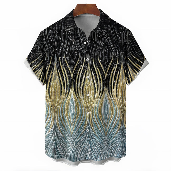 Men's Optical Illusion Silver Gold Outdoor Street Shirt 2408002082