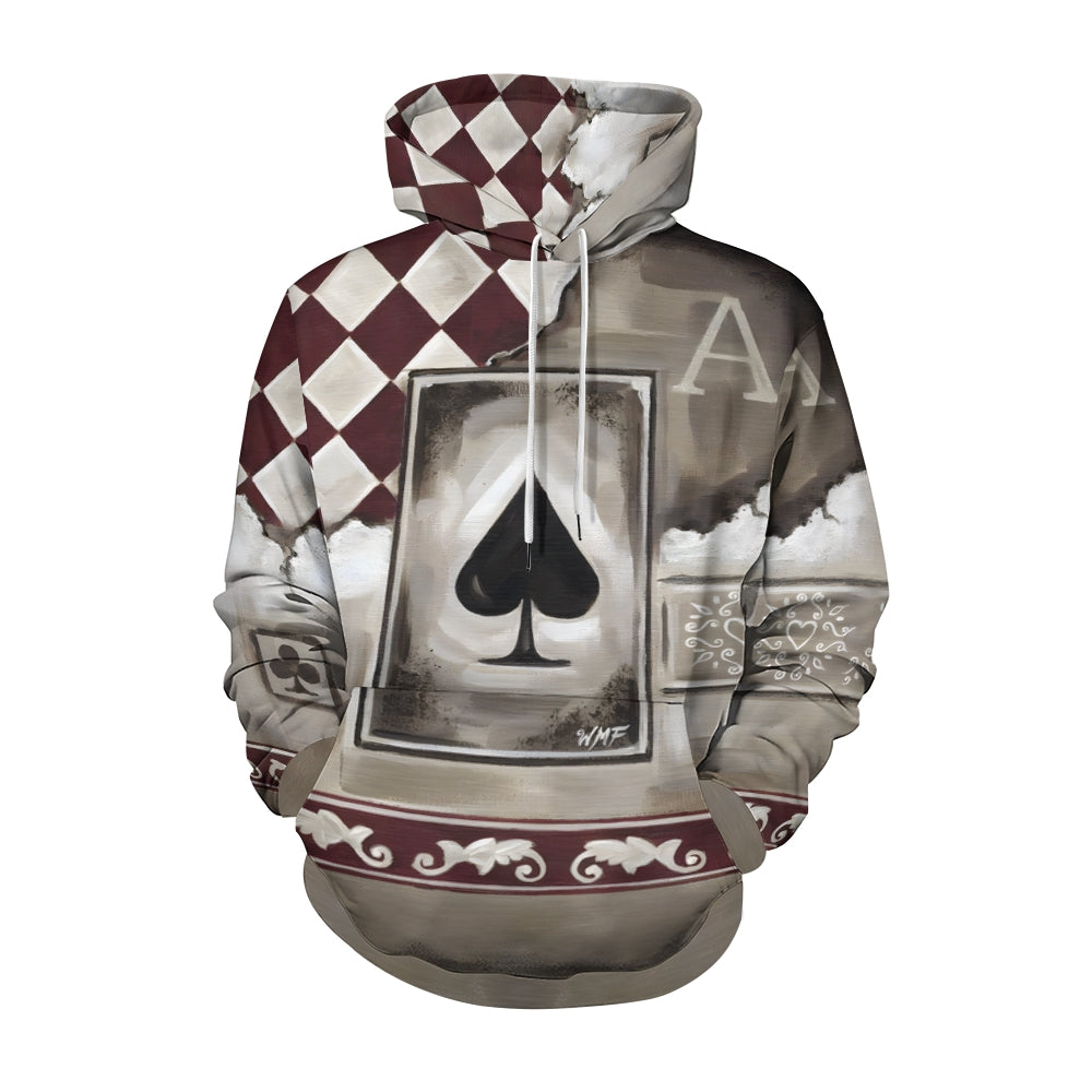 Men's Stylish Loose Poker Pattern Hoodie 2408002190