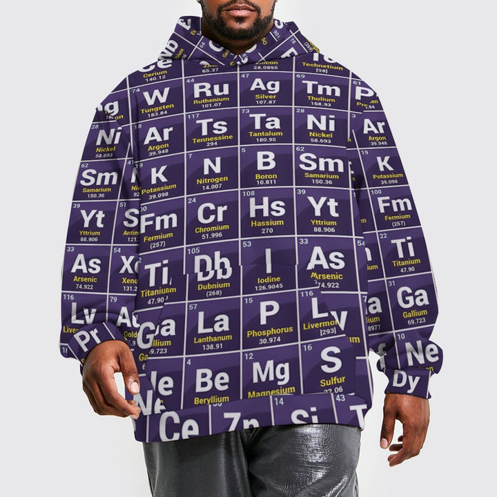 Periodic table printed hooded sweatshirt 2408002366