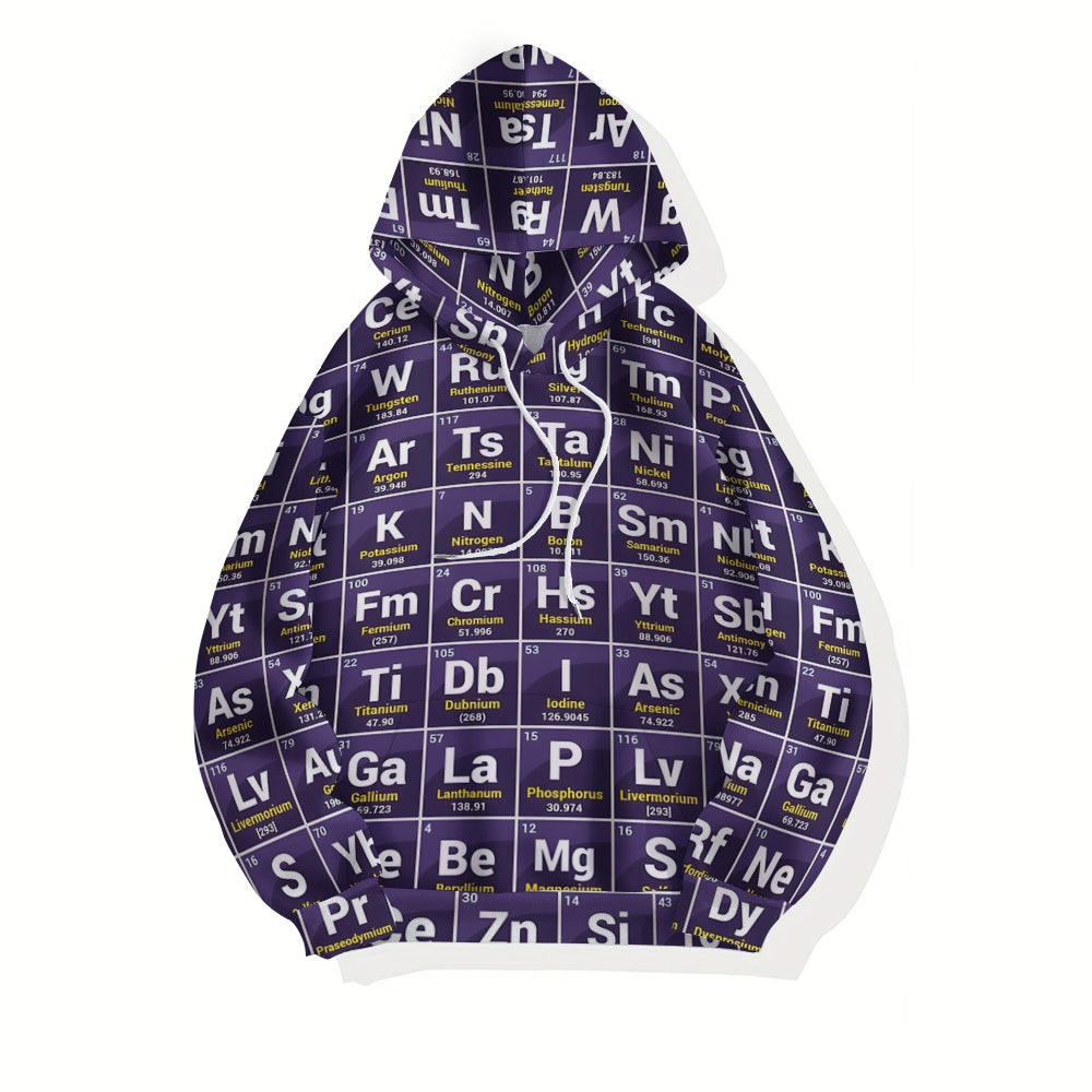 Periodic table printed hooded sweatshirt 2408002366