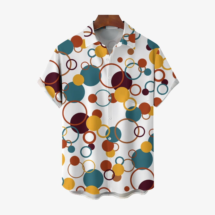 Men's Polka Dot Art Casual Short Sleeve Shirt 2402000135