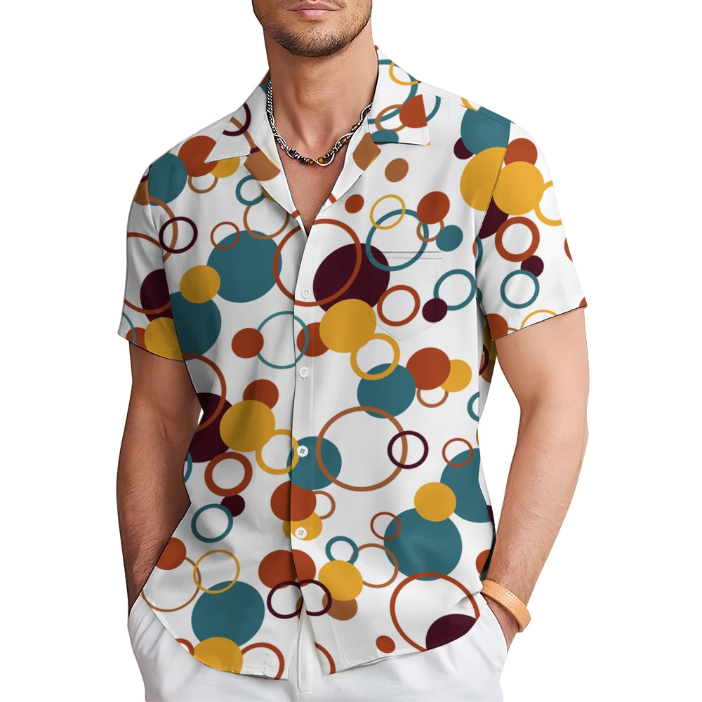 Men's Polka Dot Art Casual Short Sleeve Shirt 2402000135