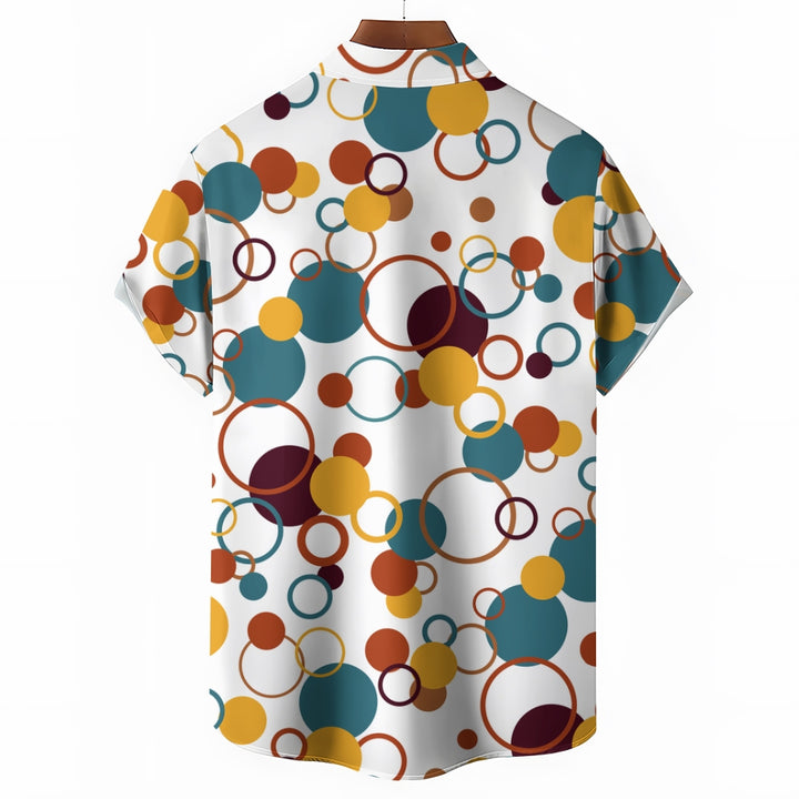 Men's Polka Dot Art Casual Short Sleeve Shirt 2402000135