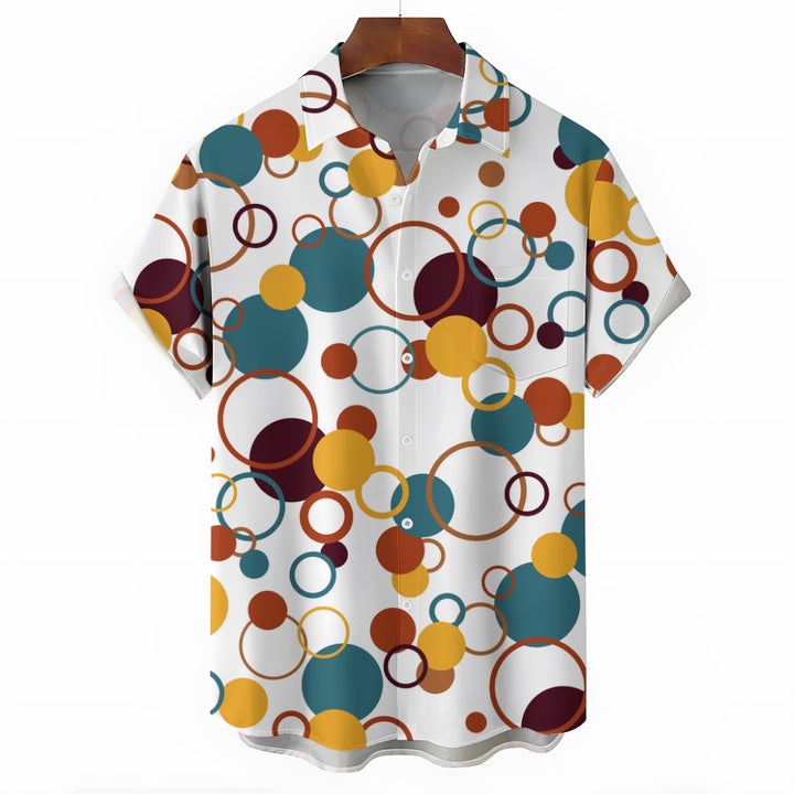 Men's Polka Dot Art Casual Short Sleeve Shirt 2402000135