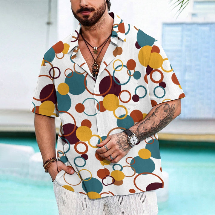 Men's Polka Dot Art Casual Short Sleeve Shirt 2402000135