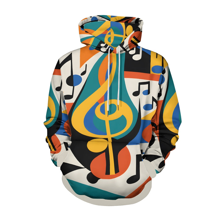 Men's Music Note Print Hoodie 2408003261