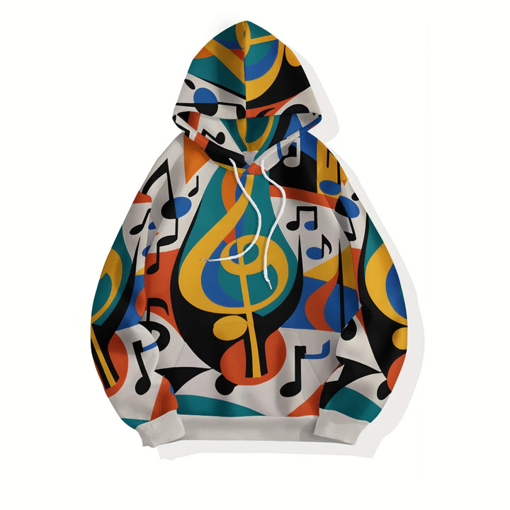 Men's Music Note Print Hoodie 2408003261