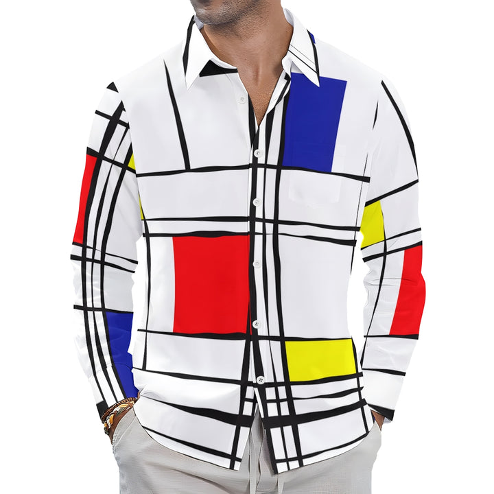 Men's Casual Printed Long Sleeve Shirt 2310000089