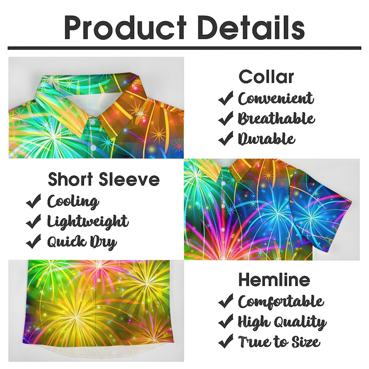 Firework Short Sleeve Men's Shirts With Pocket 2408004182