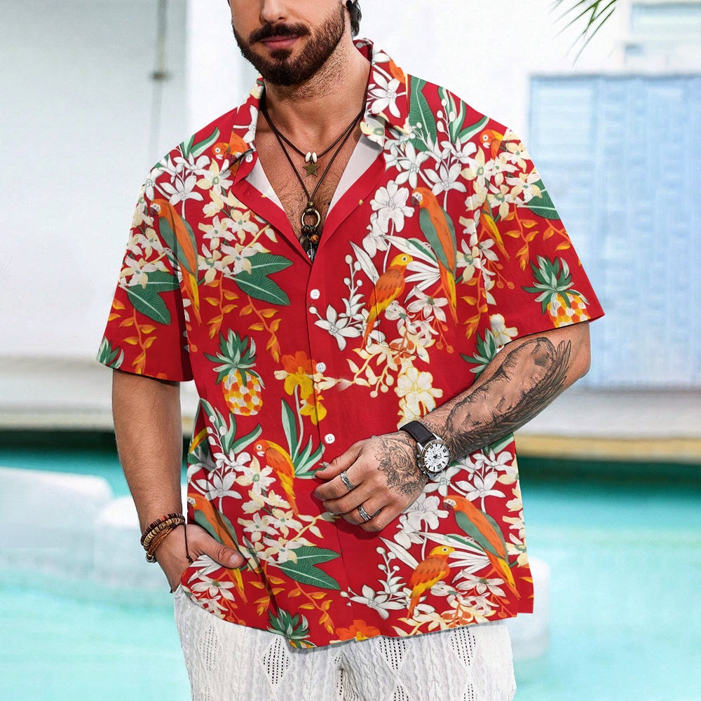 Parrot Vintage Hawaiian Aloha Shirt 2402000008