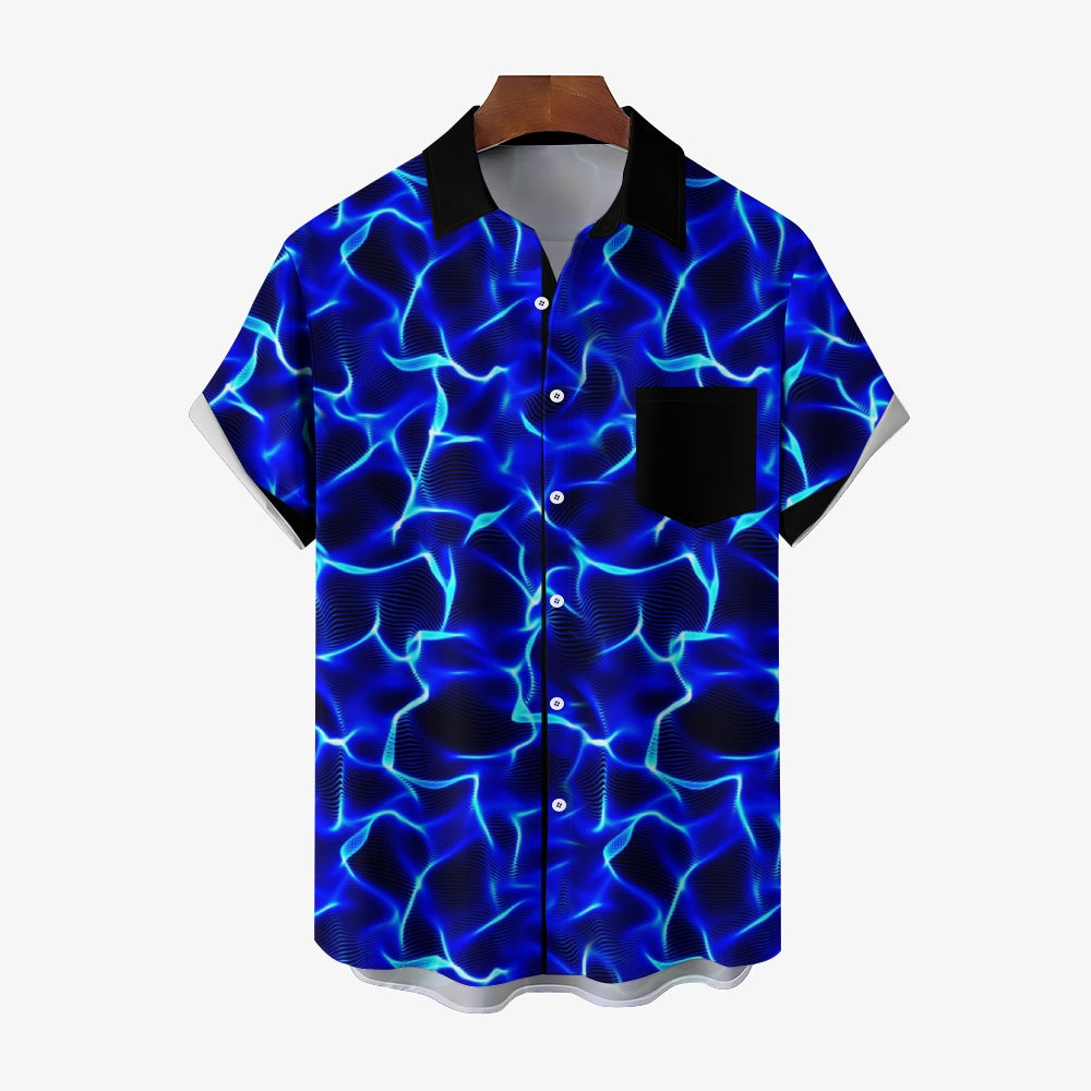 Vintage Gradient Texture Print Men's Stretch Shirt 2408004623