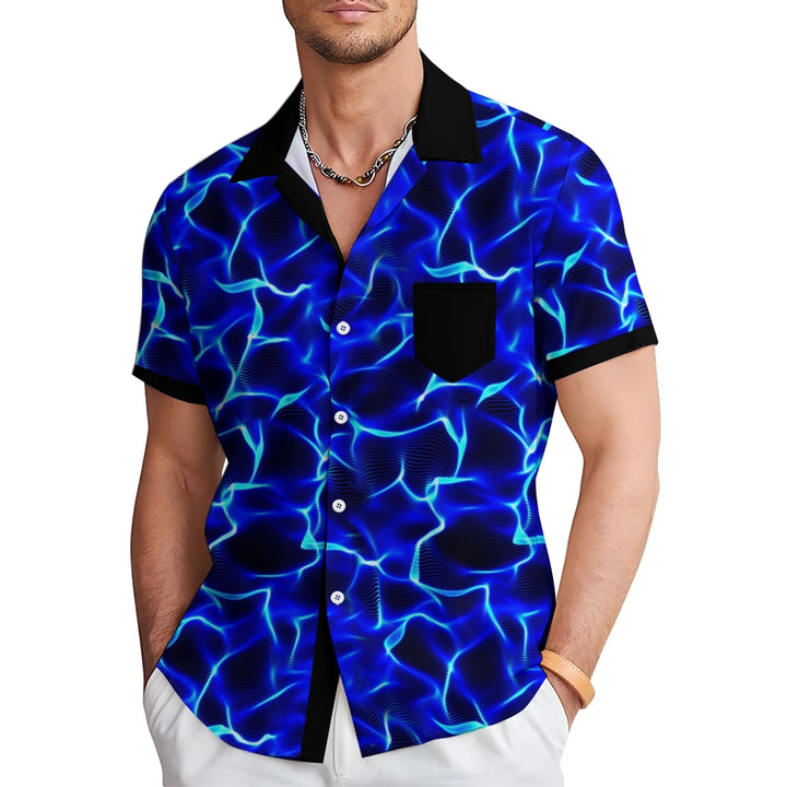 Vintage Gradient Texture Print Men's Stretch Shirt 2408004623