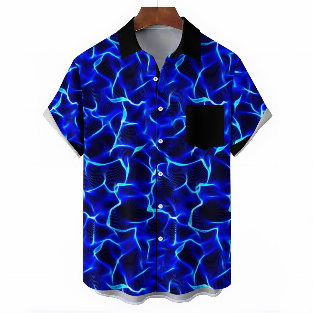 Vintage Gradient Texture Print Men's Stretch Shirt 2408004623