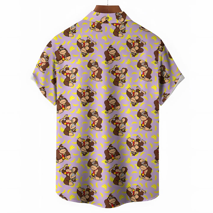 Mens Fashionable Monkey Print Shirt 2409003489