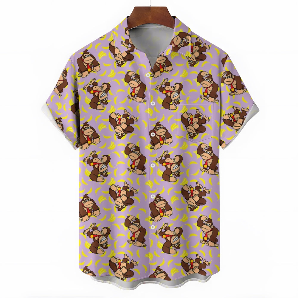 Mens Fashionable Monkey Print Shirt