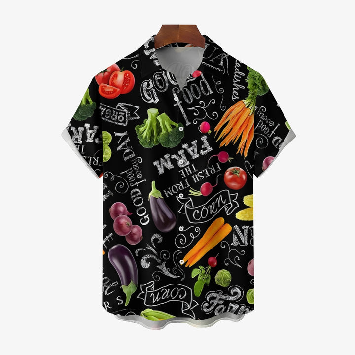 Men's Vegetable Casual Short Sleeve Shirt 2401000358