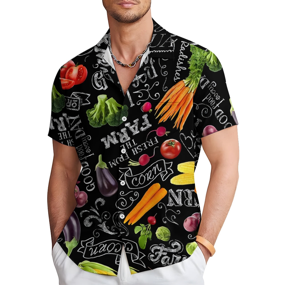 Men's Vegetable Casual Short Sleeve Shirt 2401000358