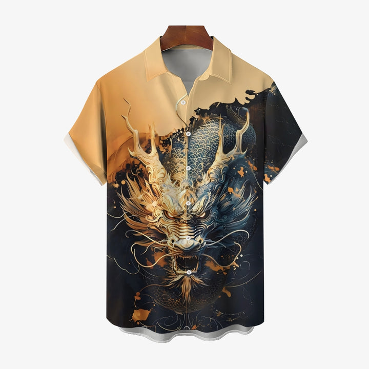 Men's Shenlong Casual Short Sleeve Shirt 2403000152