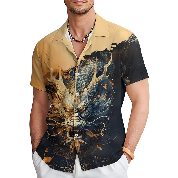 Men's Shenlong Casual Short Sleeve Shirt 2403000152