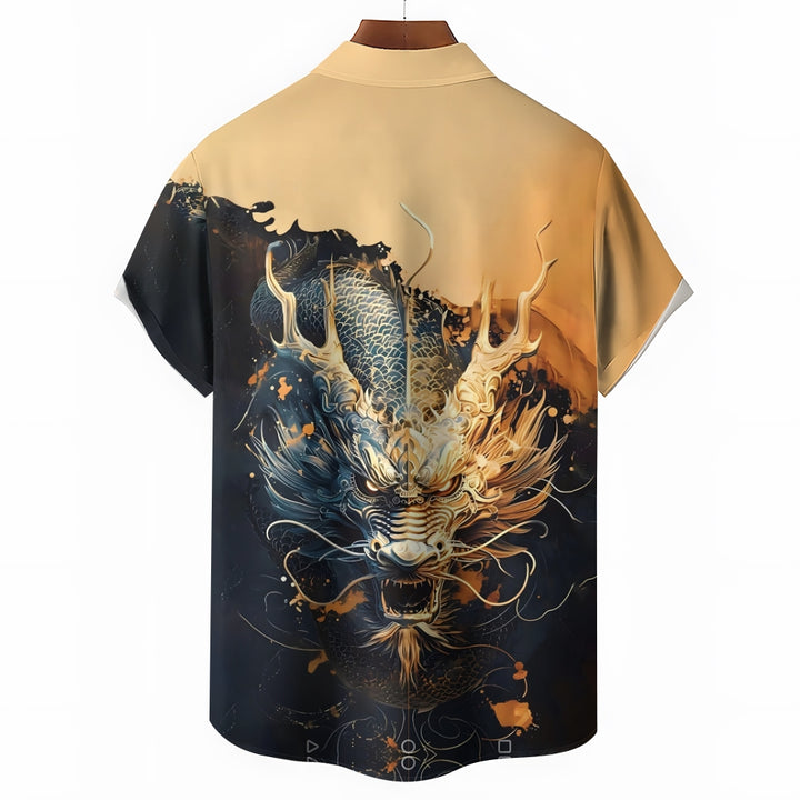 Men's Shenlong Casual Short Sleeve Shirt 2403000152